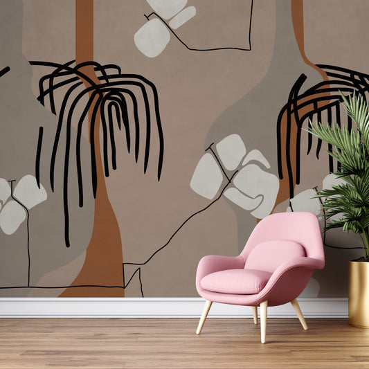 Boho Abstract art wallpaper