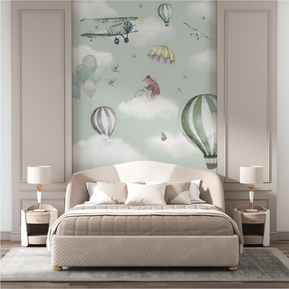 Flying Friends Kids room wallpaper