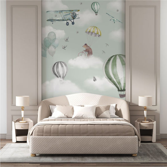 Flying Friends Kids room wallpaper