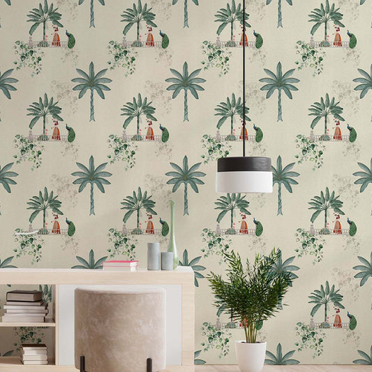 Palms & Peacocks wallpaper for walls