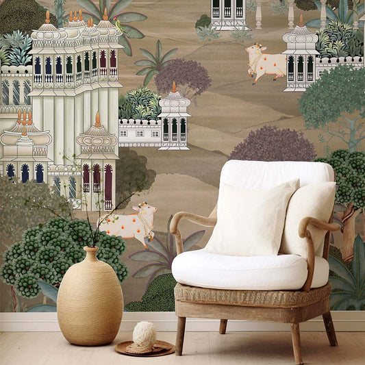 Glimpse of Gokul mural wallpaper for room