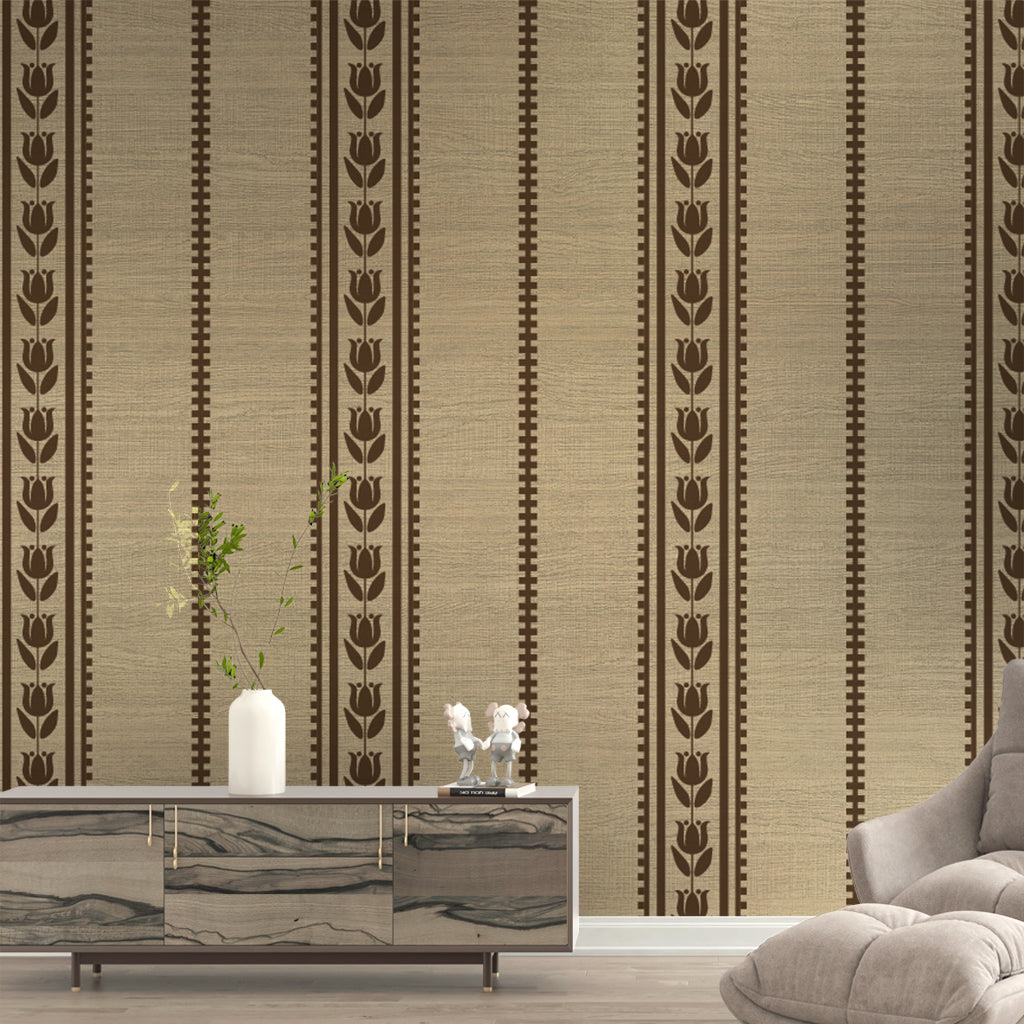 Linen Tulip Stripe Wallpaper