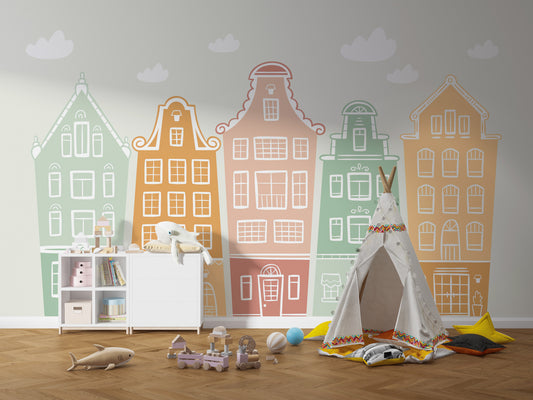 Oswald's City Wallpaper kids room wallpaper