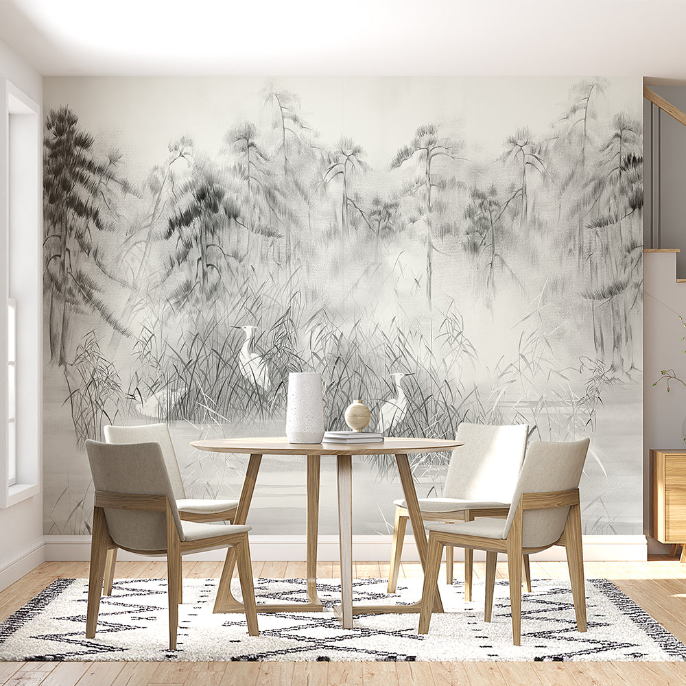 Chinese Brushstroke Customized Wallpaper
