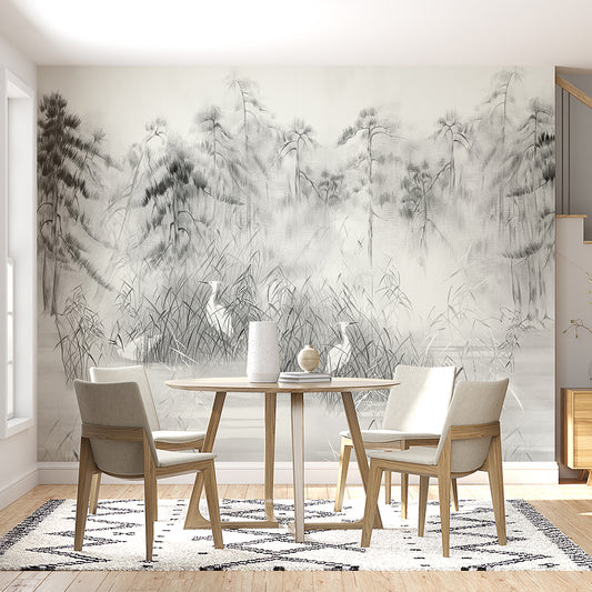 Chinese Brushstroke Customized Wallpaper