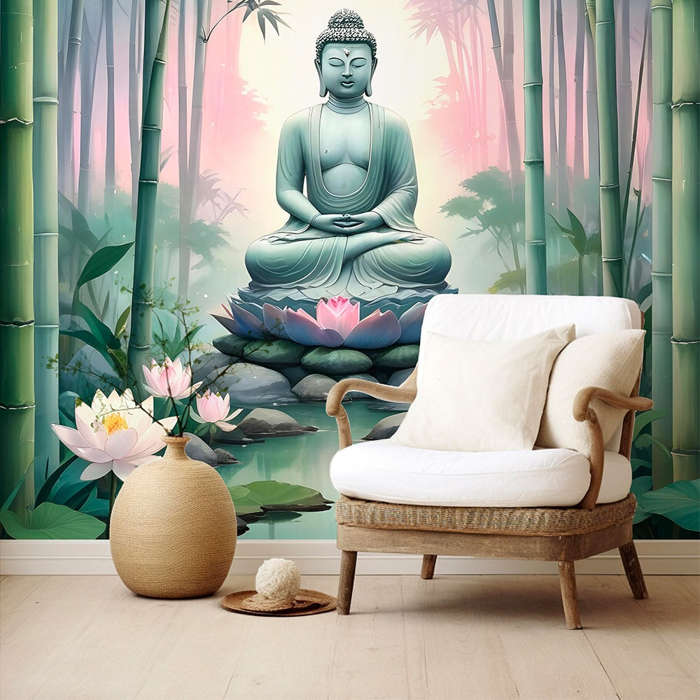 Buddha Blossoms Wall Mural wallpaper