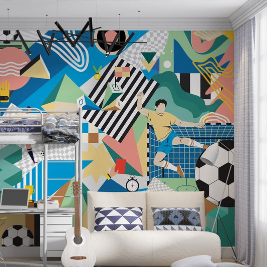 Football Stars Wallpaper kids room wallpaper