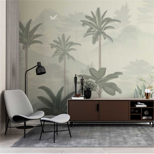Malabar Palms Tropical Custom Wallpaper