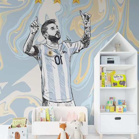Kickin It with Messi Kids room wallpaper