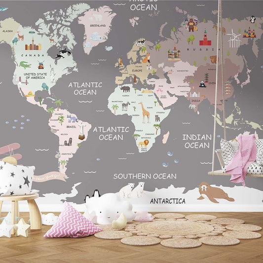 Explore The World Kids room wallpaper
