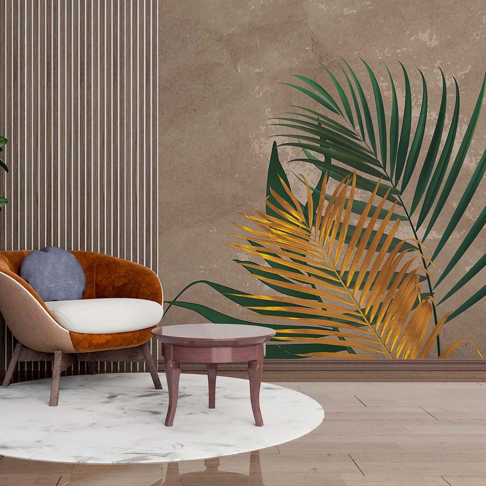 Golden Palmscape Wallmural