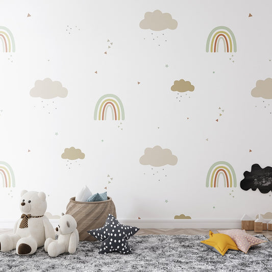 Rainbow Sky Wallpaper for Kids Room