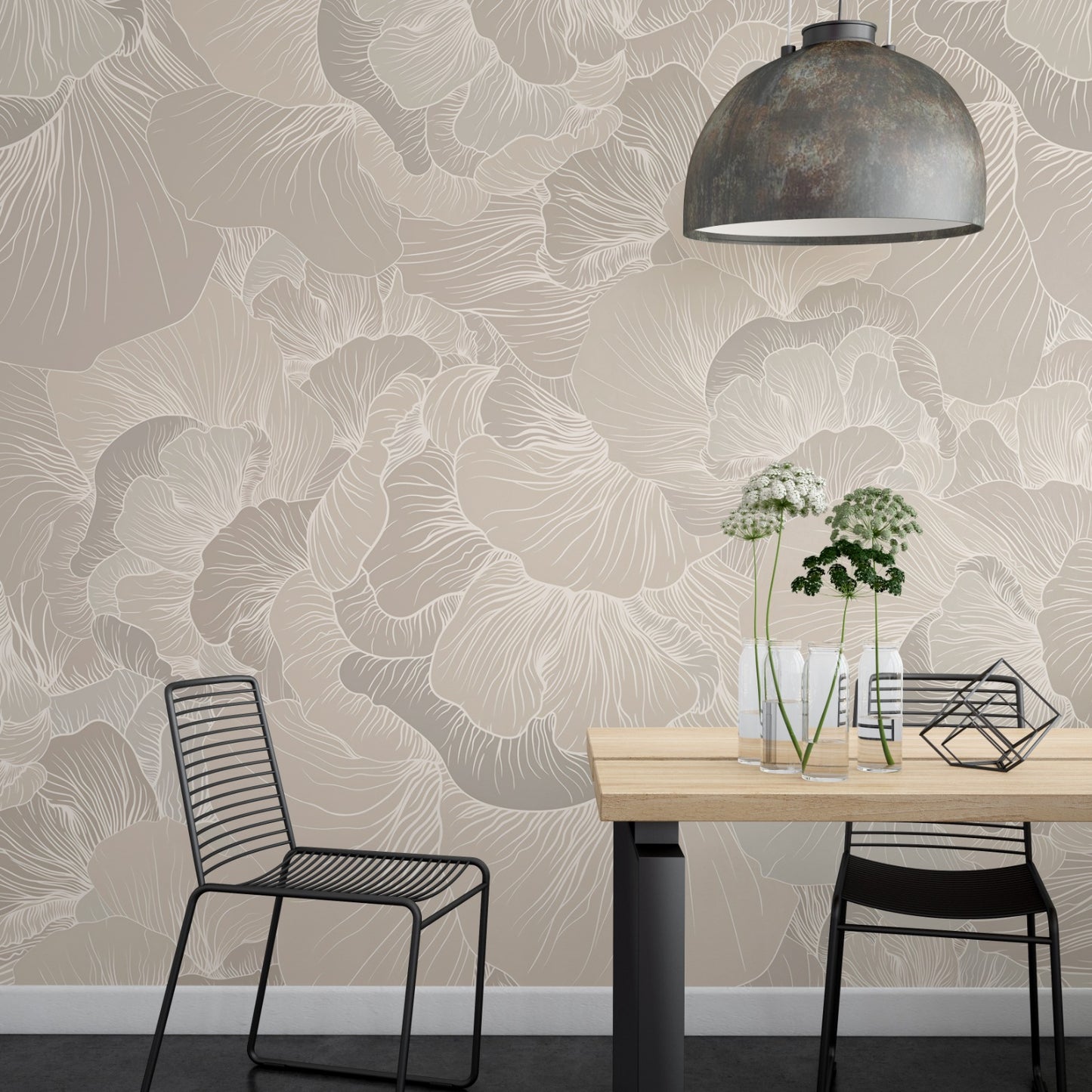 Abstract Flowers Mural Wall Art