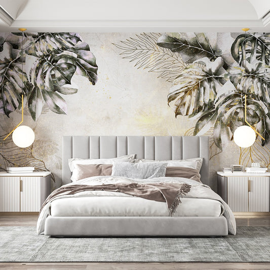 Grunge Tropical Leaves wallpaper