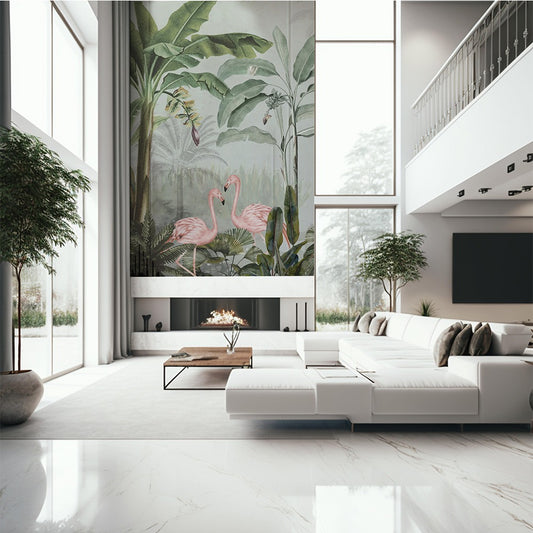 Flamingo Tropical Double Height Wallpaper