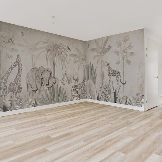 Safari Wallpaper for L- Shape Walls for kids room wallpaper