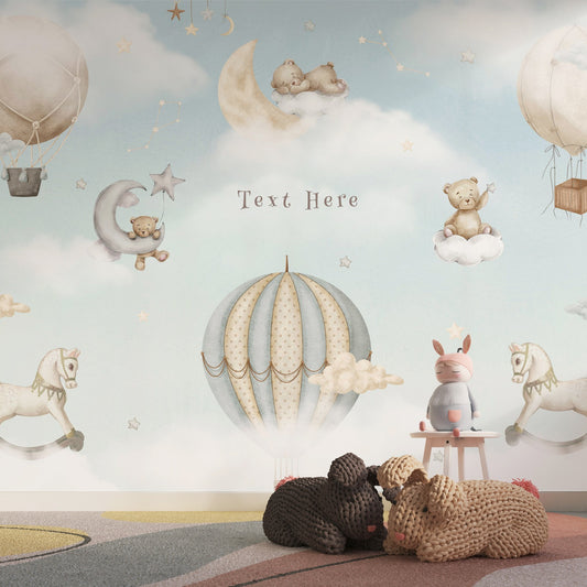 Teddy Dreamy Sky Wallpaper for kids Room