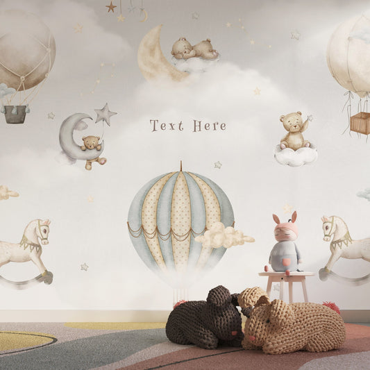 Teddy Dreamy Sky Wallpaper for kids Room