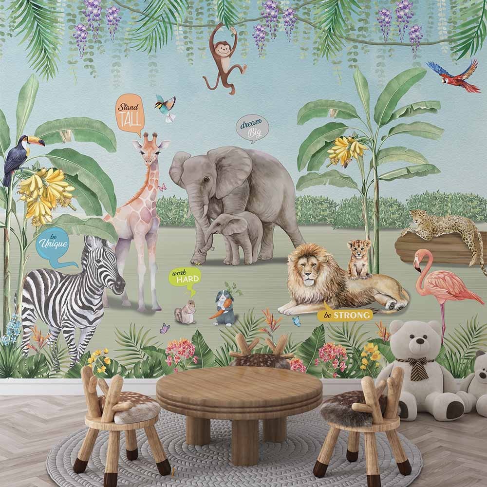 Animal Party Wallpaper for kids Room
