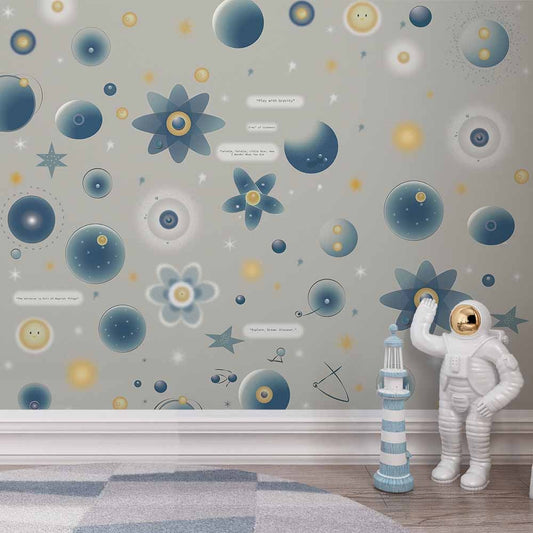 Atoms and Molecules kids room wallpaper