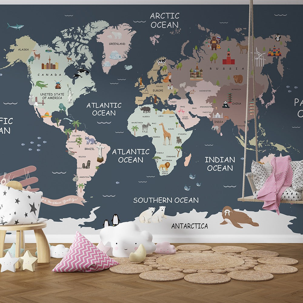 Explore The World Kids room wallpaper