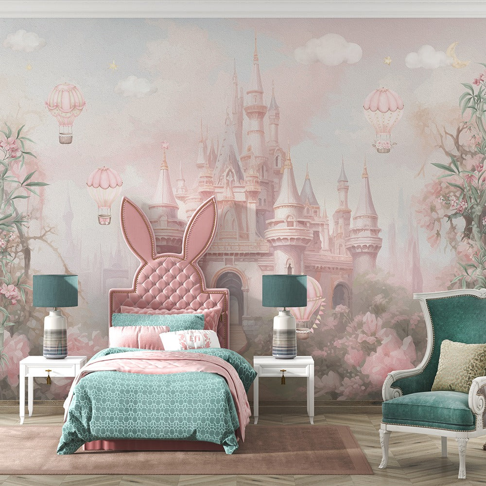 Dreamy Princess Castle Kids Room Wallpaper