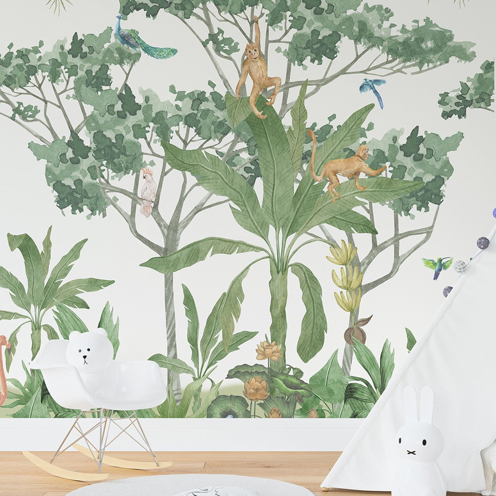 Primate Paradise Tropical Wallpaper