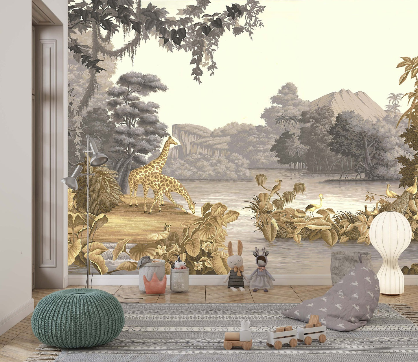 Sunset Safari Tropical Wallpaper for walls