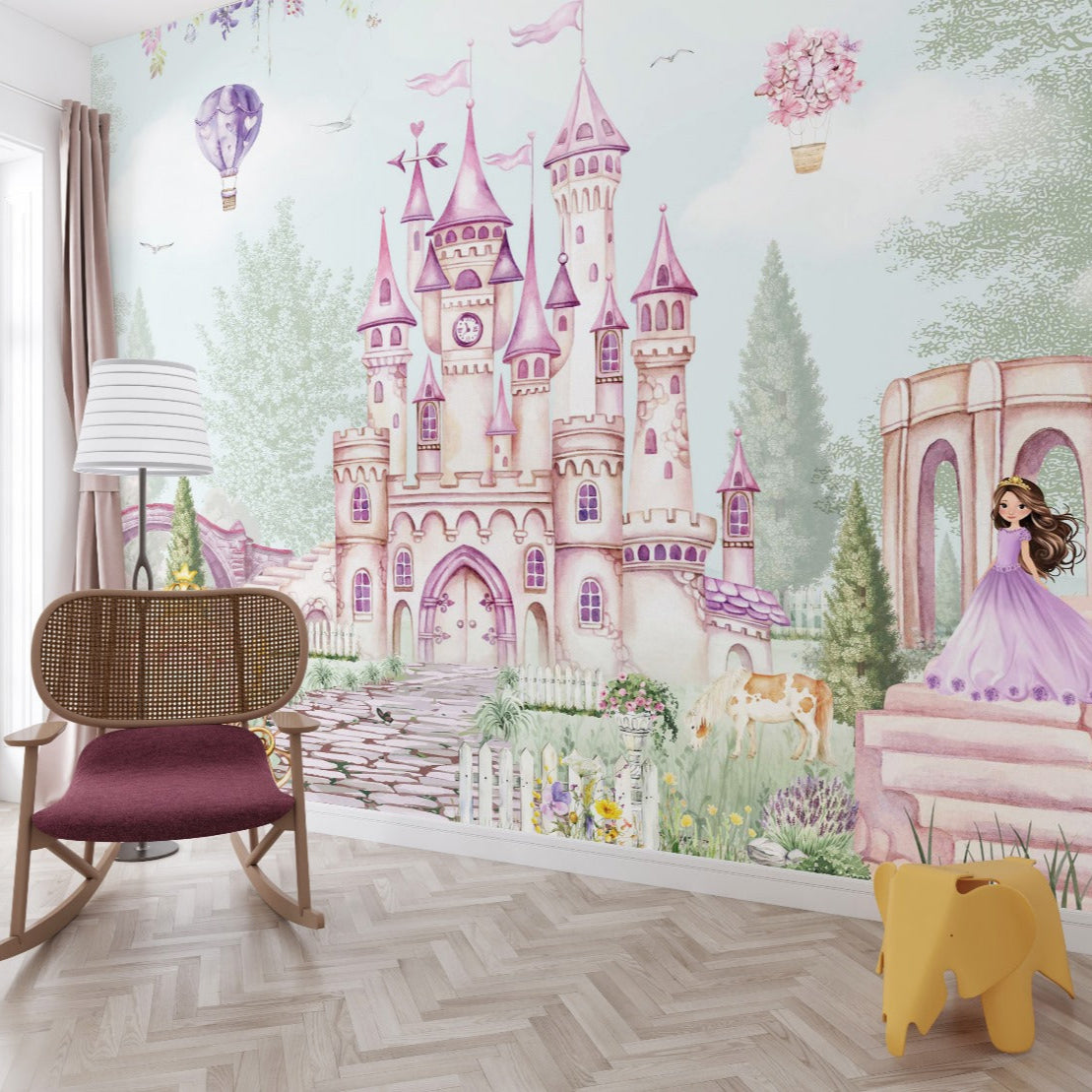 Cinderella’s Castle Wallpaper for Kids Room