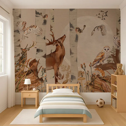 deer wood gaze wallpaper for walls