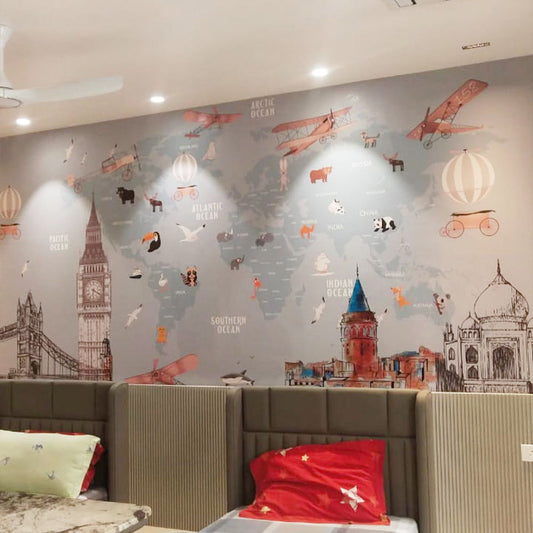 Kids World Map Wallpaper