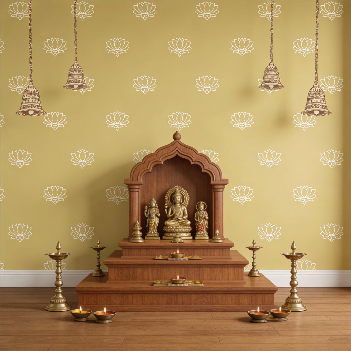 Pichwai Lotus Mural Wall Art