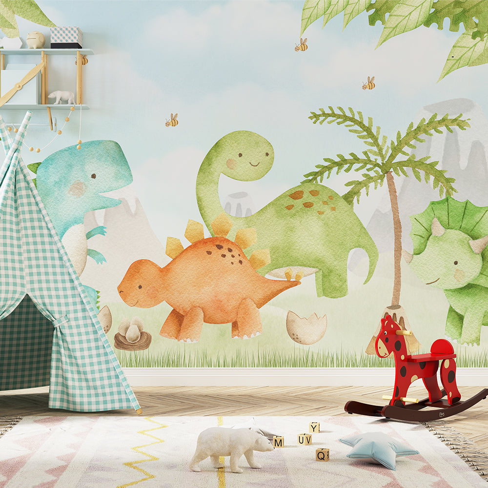 Dino Adventure Kids room Wallpaper