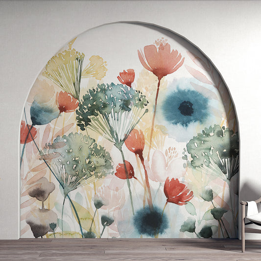 Wild Flowers Wall Mural for Arch Walls