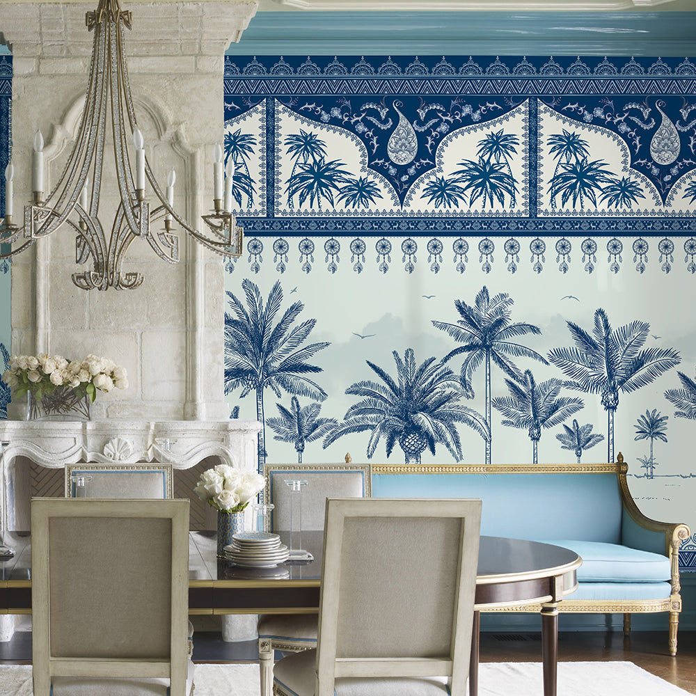 Indigo Palm wallpaper