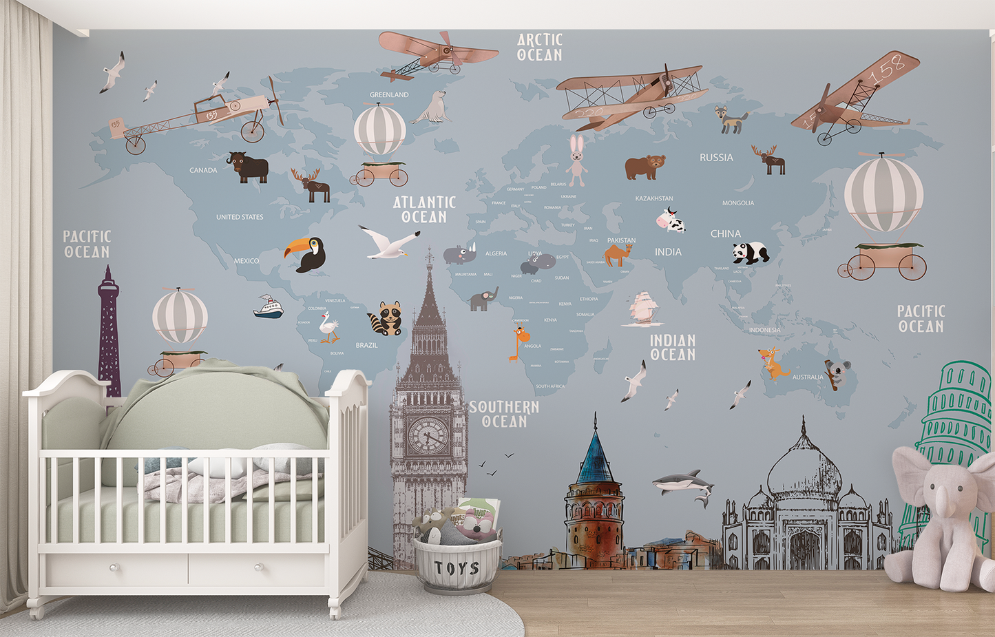 Kids World Map Wallpaper