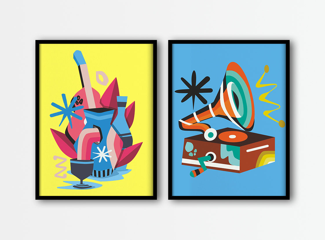 Musical pop art (blue)