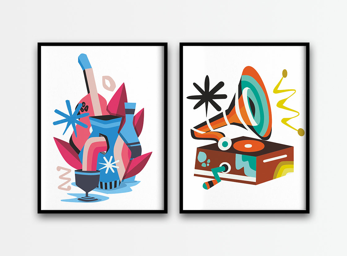 Musical pop art (white)