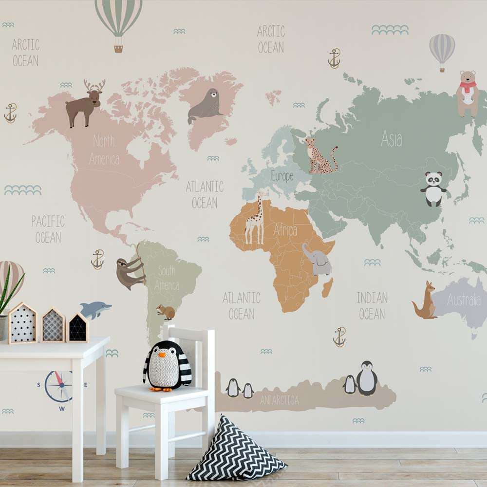 Pastel World Map wallpaper