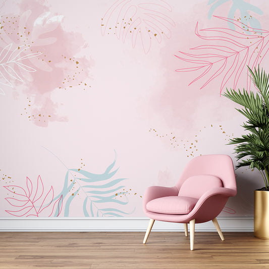 Pink Leafy Watercolor