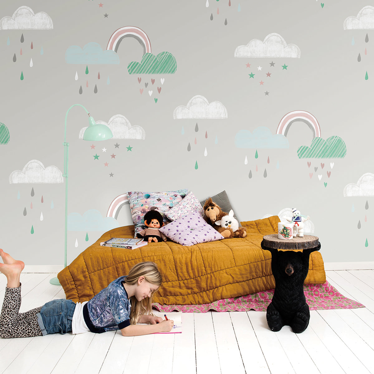 Rainbow Wallpaper for kids room