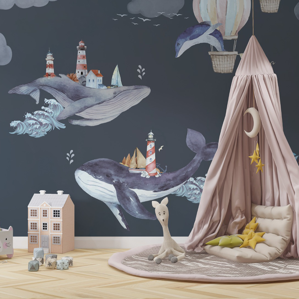 Nautical Whale wallpaper