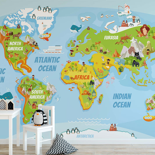Blue World Map