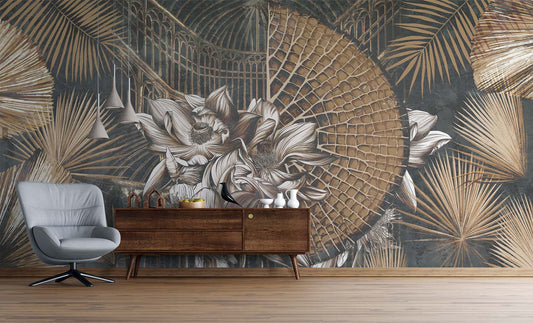 Exotic Jungle Leaves Wallpaper