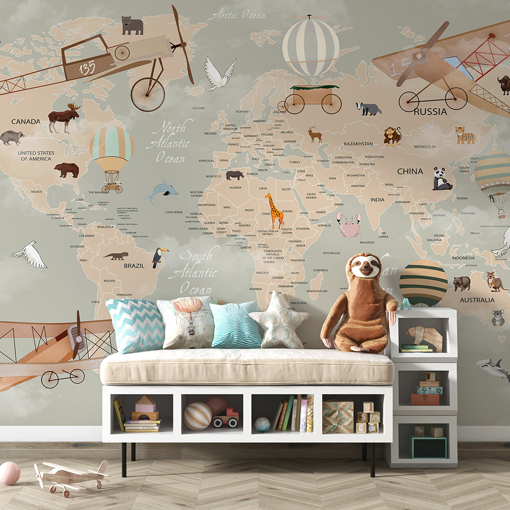 Vintage world map