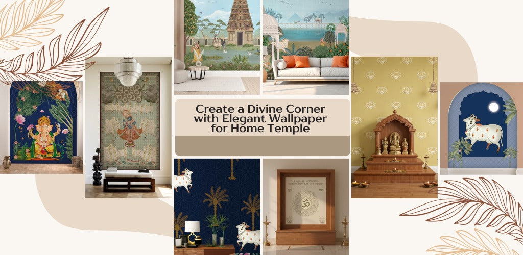 Create a Divine Corner with Elegant Wallpaper for Home Temple Wall