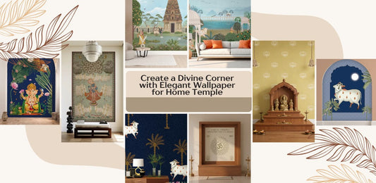 Create a Divine Corner with Elegant Wallpaper for Home Temple Wall
