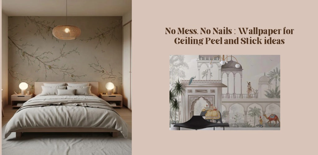 No Mess, No Nails: Wallpaper for Ceiling Peel and Stick Ideas