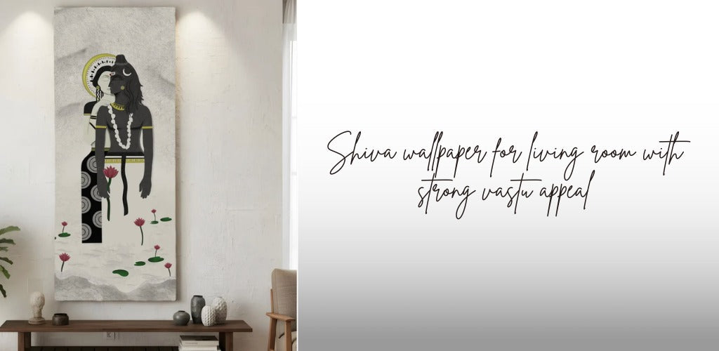 Shiva Wallpaper for Living Room with Strong Vastu Appeal