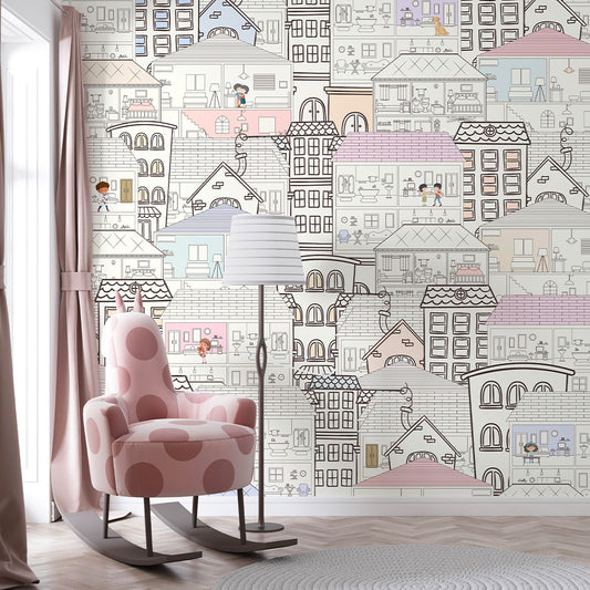 Doll House Wallpaper for Children Room